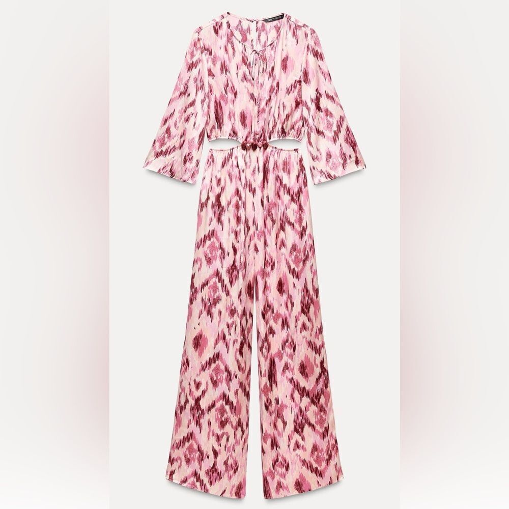 Zara cut out printed jumpsuit